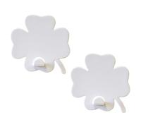 KalaMitica - Set of 2 Magnetic Wall Hangers with Powerful Magnet - White Four Leaf Clovers