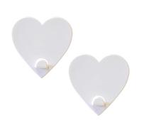 KalaMitica - Set of 2 Magnetic Wall Hangers with Powerful Magnet - White Hearts