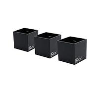 KalaMitica - Set of 3 Magnetic Cubes 6.5 cm - Black - Storage Boxes or Cachepots with Powerful Magnet for Wall Magnetic Boards