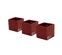 KalaMitica - Set of 3 Magnetic Cubes 6.5 cm - Red - Storage Boxes or Magnetic Cachepots with Powerful Magnet for Wall Magnetic Boards