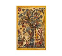 Kalamkari Art Print_ Indian Bohemian Canvas Poster Bedroom Decor Landscape Office Room Decor Gift 20" L X 30" W