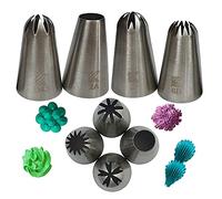 Kalane Large Stainless Steel Icing Piping Nozzle Tip Set for Baking and Cake Cupcake Cookie Decorating 2A 2F D43 6B Drop Flower Stars Shells Swirls in a box