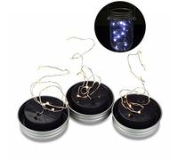 Kalaokei Solar Powered Lid Insert Fairy String Light Party Decor Lamp for Mason Jar - Pure White