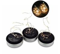 Kalaokei Solar Powered Lid Insert Fairy String Light Party Decor Lamp for Mason Jar - Warm White