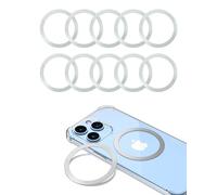 KALAPOP Metal Ring 10PCS,Ultra-Thin(0.4mm) for MagSafe Sticker,Magnetic Adapter,Phone Cases&Wireless Charger,Compatible with iPhone 17/Air/16/15/14/13,Galaxy S24/S23/S22/Kindle (Silver 10PCS)
