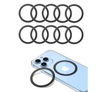 KALAPOP Metal Rings 10PCS,Ultra-Thin(0.4mm) for MagSafe Sticker,Magnetic Adapter,Phone Cases&Wireless Charger,Compatible with iPhone 16/15/14/13,Galaxy S24/S23/S22/Kindle (Black 10PCS)