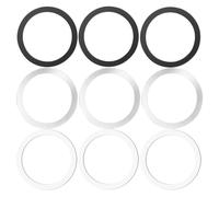 KALAPOP Metal Rings,Ultra-Thin(0.4mm) for MagSafe Sticker,Magnetic Adapter,Phone Cases&Wireless Charger,Compatible with iPhone 16/15/14/13,Galaxy S24/S23/S22/Kindle (3Black & 3White & 3Silver)