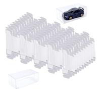Kalastussaari 100 Pcs Transparent PVC Model Car Display Case, 1.6x3.2x1.2 In, Dust-Proof, Impact-Resistant, Perfect for Collectibles and Gifting