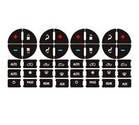 Kalastussaari AC Dash Button Repair Kit, 2 Sets Self-Adhesive Car Button Stickers, 20-Buttons Replacement Adhesive for Ruined Faded Auto Climate Control Decals