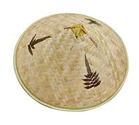 Kalastussaari Bamboo Sun Hat, Yellow, Unisex-Adults, Oriental Style, High Sun Protection, Adjustable, Breathable, Lightweight