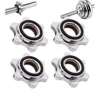 Kalastussaari Barbell Bar Hexagon,4PCS Spin-Lock Collar Screw,Ends Anti-Slip Barbell Clamps,Exercise Accessories Universal Weight Clips for Barbells Bars Training/1x0.8inch