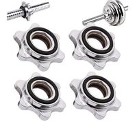 Kalastussaari Barbell Collars,4Pcs Dumbbell Hex Nut,Spin-Lock Barbell Clamps Exercise Accessories,Anti-Slip Universal Weight Clips for Bars Barbells Dumbbells/1x0.8inch