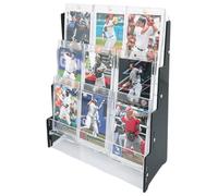 Kalastussaari Baseball Card Display Stands,3 Tiers Acrylic Sports Card Display Shelf,Trading Card Holder,Games Card Storage Holder for Countertop Store/9.5x3.9x10.2 Inch
