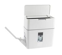 Kalastussaari Bathroom Bin with Toilet Brush Holder 12L RV Trash Can Space-Saving Slim Trash Can White Wastebasket Garbage Bin with Press Top Lid for Kitchen Rubbish Bin