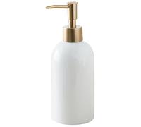 Kalastussaari Ceramic Soap Dispenser, 420ml/14oz Liquid Soap Dispenser with Gold Pump, Refillable Hand, Non Slip Dish for Bathroom/Kitchen Hand