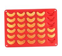 Kalastussaari Christmas Chocolate Moulds 30 Grids Crescent-Shaped Silicone Candy Molds Non Stick Red Wax Melt Molds for Cookies Parfait Ice Crafts Cakes Baking Chocolate Moulds Silicone