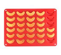 Kalastussaari Christmas Chocolate Moulds 30 Grids Crescent-Shaped Silicone Candy Molds Non Stick Red Wax Melt Molds for Cookies Parfait Ice Crafts Cakes Baking Christmas Chocolate Moulds