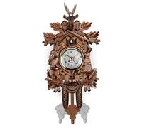 Kalastussaari Cuckoo Clocks for Wall, Wooden Pendulum Clock, Vintage Bird Clock with Adjustable Button, Battery Operated Hanging Cuckoo Clock Pendulum for Living Room Decor Cuckoo Clock