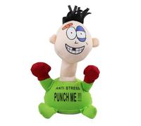 Kalastussaari Cute Plushie, Electric Plush Vent Toy, Comfortable Touching Punch Me Doll for Stress Relief, No Battery(Green)