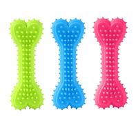 Kalastussaari Dog Chew Toy Bone,3Pcs Safe Rubber Toothbrush Stick,Bite-Resistant Pet Toy for Small, Medium Dogs/4.3 Inch