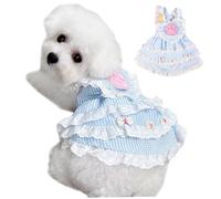Kalastussaari Dog Princess Dress Adorable Lolita Dog & Cat Dress with Paw Pattern Lace Trim Cat Dress Soft & Comfortable Pet Dog Clothes, S