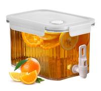Kalastussaari Drink Dispenser for Fridge 2.5L/5.51LBS PET Drink Dispenser with Leak-proof Spigot & Lock Lid Wide Mouth Beverage Dispenser for Juice, Iced Tea, Lemonade, Cold Brew, Small
