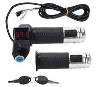 Kalastussaari E-Bike Throttle Grip,Scooter Wire Twist Throttle Grip with LED Display,12-84V Universal Ebike Grips for Motorbike Motorcycle E-Bike