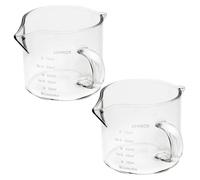 Kalastussaari Espresso Cups Set of 2 100ml Glass Espresso Cups with Spout, Handle & Clear Scale Washable Reusable Measuring Mug for Coffee Making Set of 2