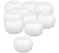 Kalastussaari Foam Pumpkins,10Pcs Realistic White Pumpkins,Paintable Carvable Pumpkin,4.7in DIY Foam Pumpkin for Crafts Halloween Decorations