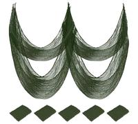 Kalastussaari Halloween Creepy Cloth 5Pcs 30x72 Halloween Cloth Coarse Mesh Halloween Fabric Cuttable Flexible DIY Friendly Creepy Cloth for Haunted House, Bar, Club, Green Halloween Creepy Cloth