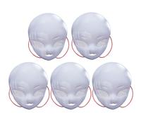 Kalastussaari Halloween Mask,5Pcs DIY Blank Full Face Masks with Mesh Big Eye,Furry Mask Cat Animal Cosplay Mask Furry Head for Masquerade,Halloween Party