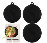 Kalastussaari Induction Hob Protector 3Pcs Silicone Induction Cooktop Mat 6.50x7.48 Inch Heat Resistant Round Glass Top Cover for Electric Stove Burner Induction Stove, Induction Hob Protector