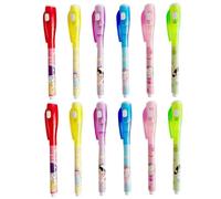 Kalastussaari Invisible Ink Pens, 12Pcs Spy Magic Markers with UV Light, 5 Inch Class Prizes Spy Gift Party Favors for Kids 8-12