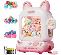 Kalastussaari Kids Claw Machine Toy, Light & Music Mini Arcade Game, 10 Muppets + 12, USB/Battery-Powered Party