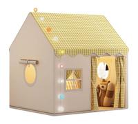 Kalastussaari Kids Play Tent, Children's Tent Playhouse with Light, Breathable Kid with Lights with Door Window for 3-4 Person/47x41x50 Inch