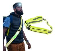 Kalastussaari LED Reflective Belt Sash Walking Gear for Walkers at Night High Visibility Rechargeable Reflective Running Gear for Men Women Yellow, Reflective Belt