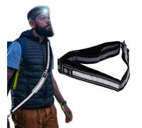 Kalastussaari LED Reflective Belt Sash Walking Gear for Walkers at Night High Visibility Rechargeable Reflective Running Gear for Men Women Black, Reflective Belt