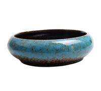 Kalastussaari Lotus Bowl - Glazed Ceramic 6x2in Shallow Hydroponic Planter for Water Lily