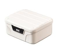 Kalastussaari Medicine Lock Box High Capacity Lockable Storage Box with Partition & Combination Code Fridge Lock Box 4.7x10.3x8.9 Inch, White