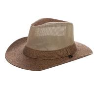 Kalastussaari Men's Khaki Straw Cowboy Hat, Wide Brim Sun Protection, Breathable, Adjustable Size 54-58cm