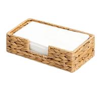 Kalastussaari Napkin Basket, Water Hyacinth Woven Rattan Napkin Holder, 9.5x5.1x2.8 Rectangular Wicker Paper Holder for Table, Bathroom, Disposable Guest Towel Rattan