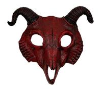 Kalastussaari PU Devil Horns Half Mask, Evil Halloween Face Cover, Cosplay Costume Accessory