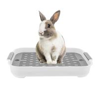 Kalastussaari Rabbit Litter Box Dual Layer PP Bunny Litter Box Rectangular Rabbit Litter with Handle Spacious Smooth 11x7x2 Inch Small Animal Litter Box for Guinea Pig & More Bunny Litter Box