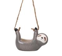 Kalastussaari Sloth Hanging Pots Cute Wall Planter Succulent Air Plants Cactus Ceramic Flower Pot Holder Outdoor Gardening Gifts Grey, Wall Planter