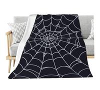 Kalastussaari Spider Web Blanket, 39.4x51.2 Inch Soft Warm Ghost Spider Halloween Blankets Decorative for Bed Chair Car Sofa Couch Bedroom Ghost Blanket
