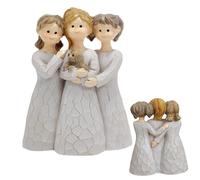 Kalastussaari Three Sisters Celebrating Friendship Resin Sculpture with A Puppy for Women Sister Birthday Gifts Figurines for Christmas Thanksgiving for Women