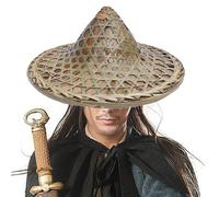 Kalastussaari Traditional Chinese Bamboo Hat 14 Inch Wide Brim Eco-Friendly Asian Hat for Samurai Cosplay, Outdoor Activities, Unisex Adults