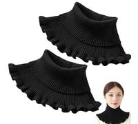 Kalastussaari Turtleneck Dickie Women 2Pcs Fake Turtleneck, Detachable Fake Collar, Knitted Natural Curves Turtleneck Top Mock Neck Warmer for Blouse Black, Turtle Necks Tops For Women