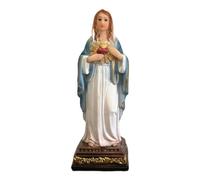 Kalastussaari Virgin Mary Statue, 5.1 inch Lifelike Mother Mary Statue Catholic, Hand Painted Resin Blessed Mother Figure for Home Decor Religious Gifts