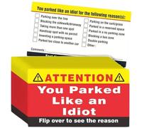 Kalastussaari You Parked like an Idiot Cards, 100PCS 3.5x2 Bad Parking Cards, Funny Bad Parking Stickers, Multi Reasons Violation Parking Cards for Adult Parking Cards